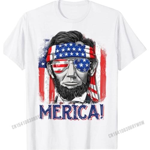 Lincoln 4th of July Boys Kids Men Merica American Flag Gifts T-Shirt Normal Unique Tops Shirt Brand Cotton Youth Tshirts