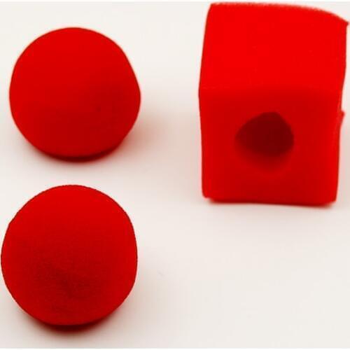 1 Set Circular Sponge Ball And Square Sponge Magic Tricks Magic Ball To Set Red Magic Props Close Up Stage Magie Gimmick Comedy