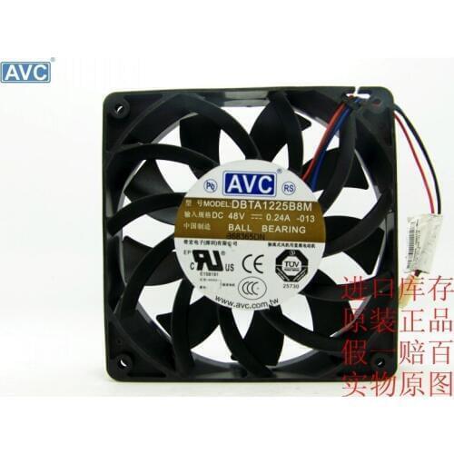For AVC DBTA1225B8M 48V 0.24A 12CM 12025 three line drive cooling fan