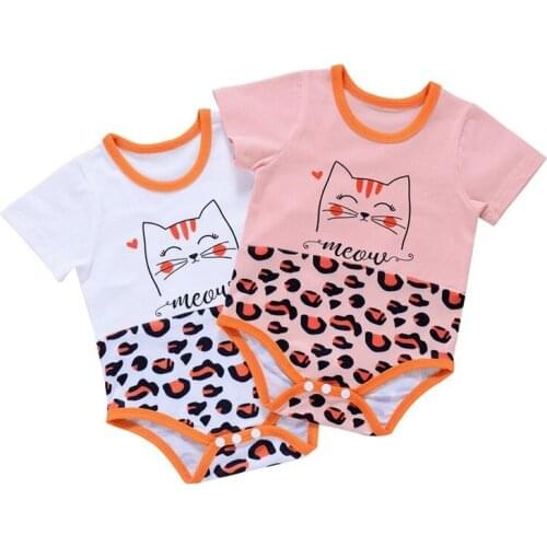 Cat Printing Kids Summer Clothing New Born Baby Clothes Toddler Shower Gifts Girl Infant Romper Winter Jumpsuit