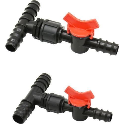 Garden hose 25mm to 20mm to 16mm tee barb water splitter With valve Reducing tee 3 way connector 1pcs