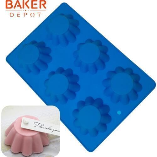 BAKER DEPOT flower silicone cake baking mold silicone jelly pudding mold handmade soap form cake bakeware tool bread pastry mold