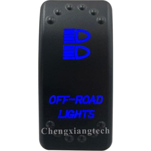 Blue Led Lasor Engraving Off Road Lights Rocker Switch 5 Pin on off 12v 24v SPST for Car Boat Truck