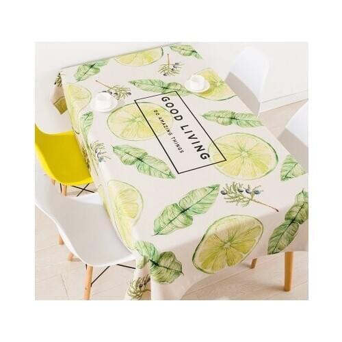 Modern European style coffee table cloth linen tablecloths cover towel thick rectangular antependium decoration fruit lemon tea