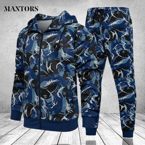 Brand Mens Sets Zipper Casual Brand Men Tracksuit Two PCS Set 2021 Spring Autumn Jacket+Pants Fashion Sportsuit Male Streetwear