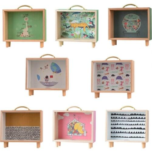 Stylish Wood Case Piggy Bank Money Coin Stamp Collecting Desktop Decoration Accessories Stationery Storage Vintage Piggy Bank