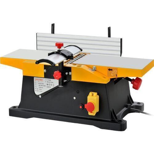 AC220V1800W 6 inch 0-3mm small bench wood planer,high speed woodworking planer,can be connected to vacuum cleaner,DIY processing