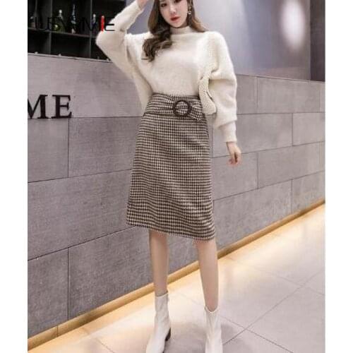 USWMIE Plaid Pencil Skirts