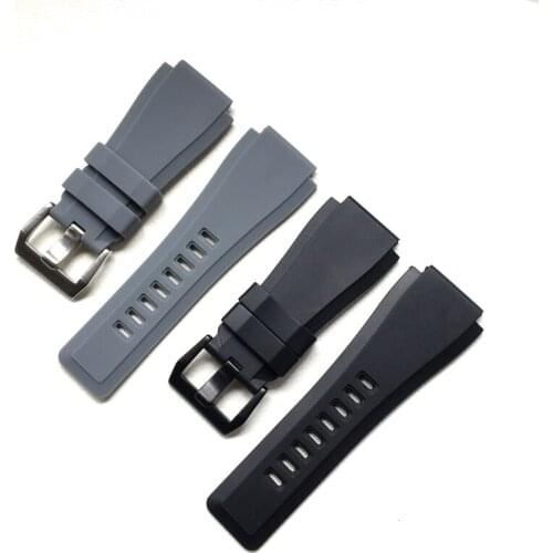 Top Quality Soft Dustproof 34mm*24mm Convex Silicone Rubber men Watchband For Bell Watch Strap Ross BR01 BR03 Bracelet Belt