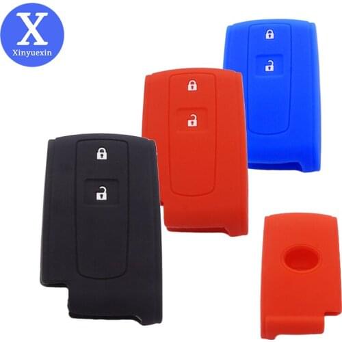 Xinyuexin 2 Buttons Silicone Car Key Cover for TOYOTA Prius Crown Avensis Verso Remote Car Key Rubber Protected Auto Accessory