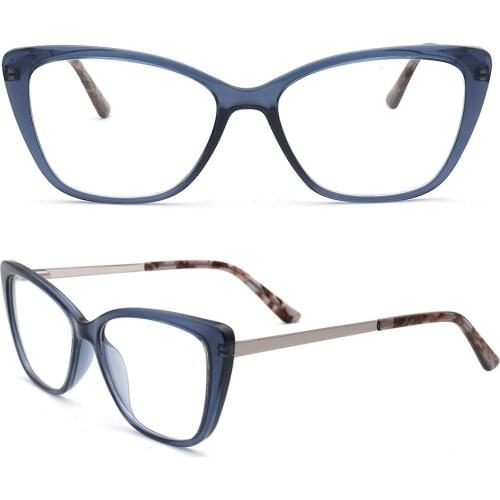 Women Cat Eye Eyeglass Frames for Women Translucent Hand Made Acetate Metal Glasses Frames Spectacles Red Green Eyeglasses frame