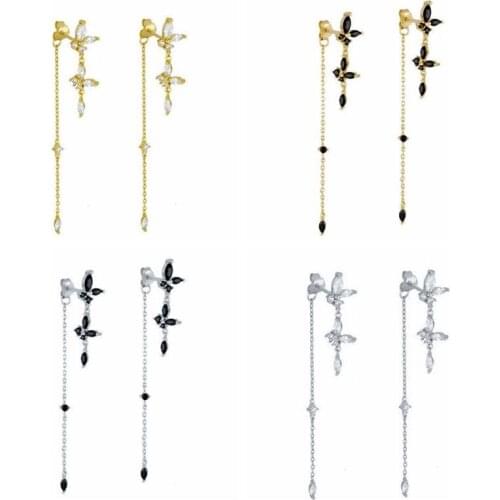 925 Silver Ear Buckle long Tassel Drop Earring For Women Exquisite Temperament Earring Engagement Party Charm Fine Jewelry