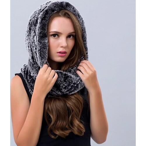 Women Hats For Winter With Scarf Colorful Caps and Hats Girls Hats Rex Rabbit Fur New 2018 Beanie Real Fur Scarf Caps