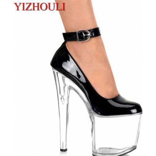 Sexy Ankle Strap Platform Women Ultra 20cm Super High Heel Shoes, Pole Dance / Modle Shoes, Wedding / Party Shoes /Crystal Shoes