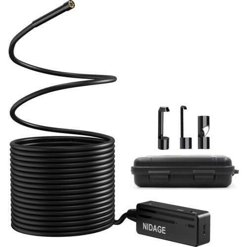 1.5M Cable Length WiFi Endoscope Inspection Camera 1080P 2MP HD with Semi-Rigid Cable and 6 Adjustable LEDs for Phone PQ104