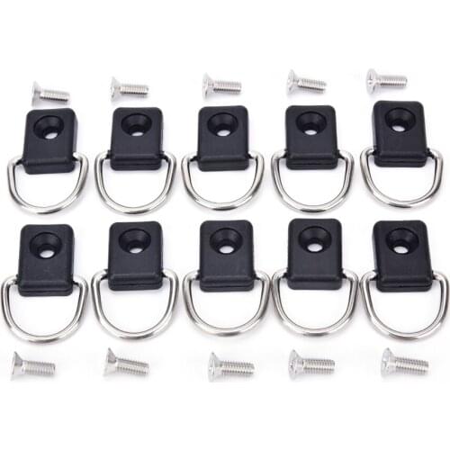 10pcs D Rings +M6 Screws steel Canoe kayak D ring outfitting fishing rigging bungee kit accessory