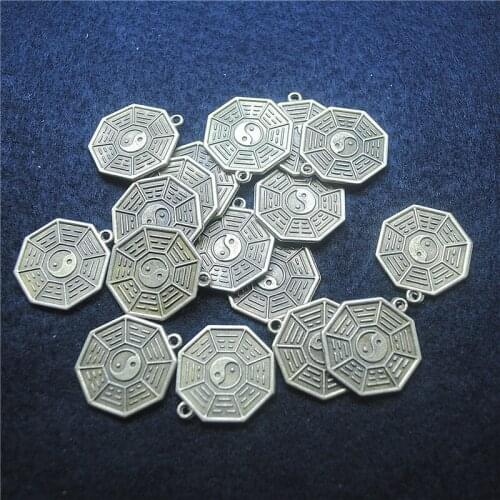 10PCS Eight Diagrams Yielded Pendants Alloy Material Size 27X24MM For Religious Jewelry DIY Making Acessories And Findings