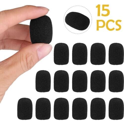 15pcs Headset Replacement Foam Headset Ear Clip Microphone Sleeve Phone Headset Microphone Sleeve