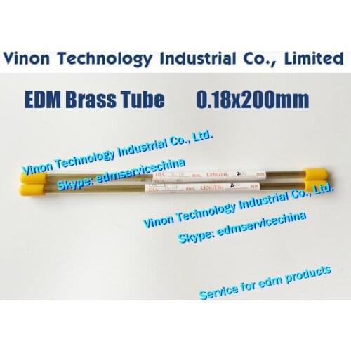 100pcs/lot) 0.18x200MM Brass Tube Single Channel, Brass EDM Tubing Electrode Single Hole Dia. 0.18mm 200mm Long for EDM Drill