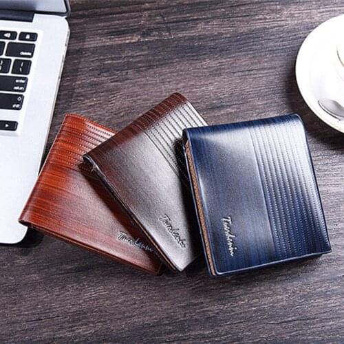 2021 Vintage Men Leather Brand Luxury Wallet Short Slim Male Purses Money Clip Credit Card Dollar Price