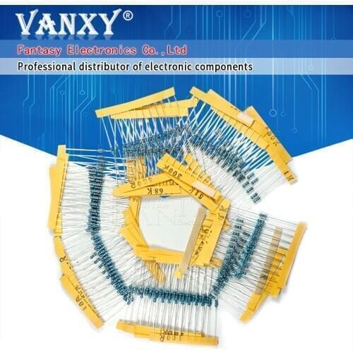 24valuesX10pcs=240pcs 1/4W 0.25W 1% 4.7k-68k Metal Film Resistor component diy kit package new and original