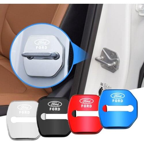 4Pcs Anti-Rust Car Door Lock Cover Protect Buckle For Ford Ecosport Edge Escape Fiesta Fusion Kuga Mondeo Mustang Shelby ST MK2