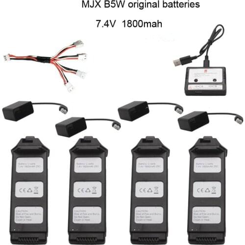 Original MJX R/C Bugs 5W B5W RC Helicopter battery 7.4V 1800mAH Li-Po Battery rc quadcopter drone spare parts accessories