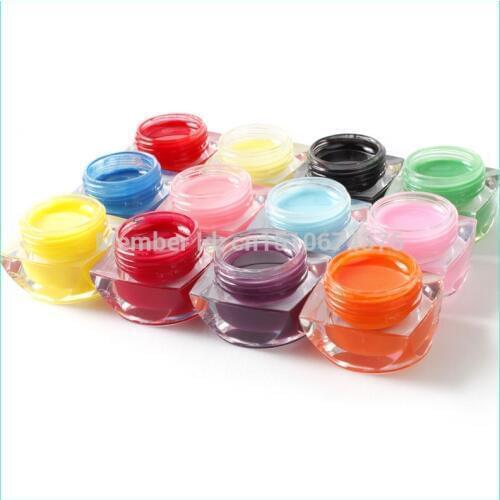 Free Shipping 3D 12 Colors Solid Glaze Gel Nail Polish Nail Art Lamp Pen Builder Design Decoration 8ml Hot Sale