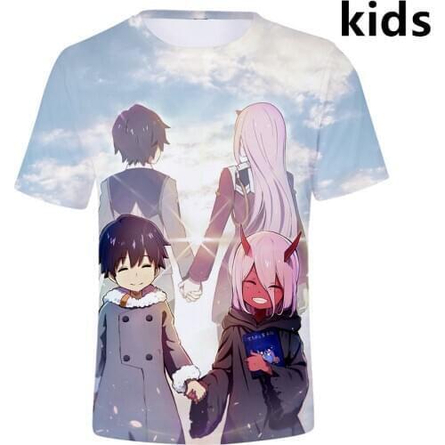 3 to 14 years kids t shirt Anime DARLING in the FRANXX 3d t-shirt boys girls Cool Zero Two cosplay tshirt Tee children clothes