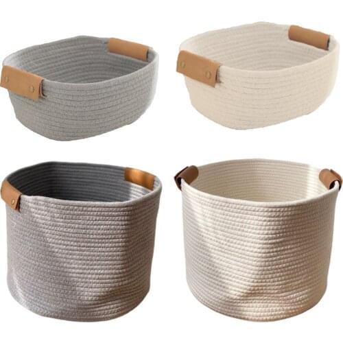 Cotton Rope Bear Storage Bin with Handles Storage Basket for Kids Toys Woven Laundry Hamper Baby Nursery Organizer