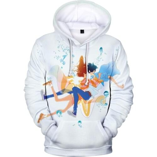 3D Anime Ride Your Wave Hoodies Boys/girls Ocean Element Hoodie Personality Hip Hop Kids Children Long Sleeve Casual Outwear