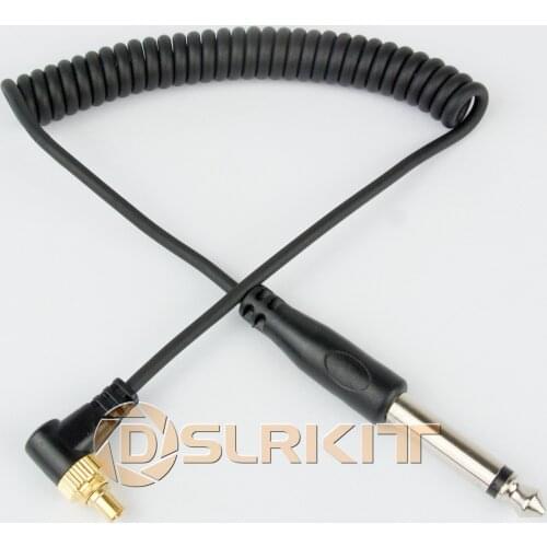 DSLRKIT 6.35mm to Male FLASH PC Sync Cable Cord with Screw Lock