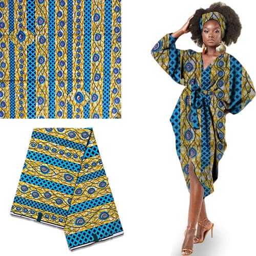 Veritable 2020 guaranteed real Printed wax cloth high quality pagne 6yards african ankara sewing fabric 01
