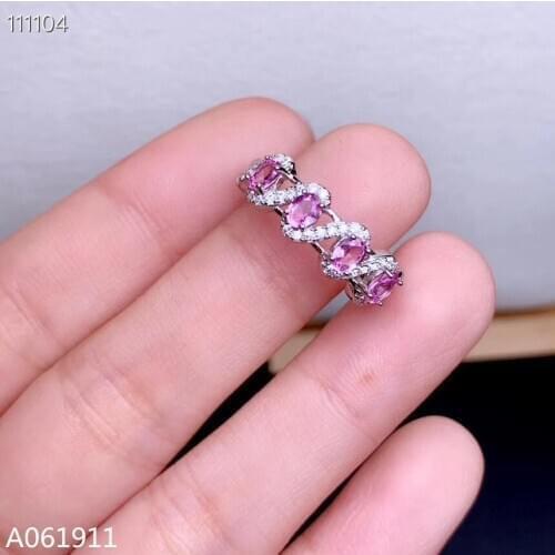 KJJEAXCMY fine jewelry natural pink sapphire 925 sterling silver new women ring support test luxury