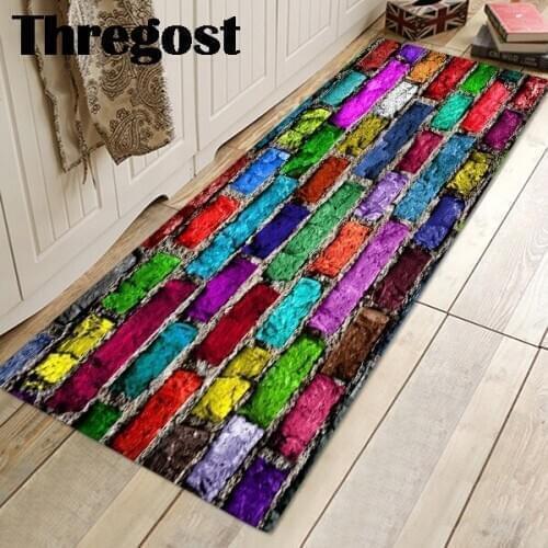 Thregost Print Bathroom Rug Memory Foam Mat Toilet Carpet Water Absorbent Rugs Microfiber Shower Anti Slip Door Mats Washable