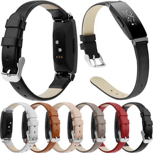Essidi Leather Strap For Fitbit Inspire Inspire HR Smart Wristband Slim Bracelet Band Loop Buckle For Inspire Inspire HR Parts
