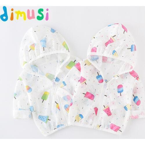 DIMUSI Boys Jackets Summer Baby kids Outwear Ultralight Skin Sunscreen Jackets Children Girls Anti-UV Cartoon Coats Clothing 8Y