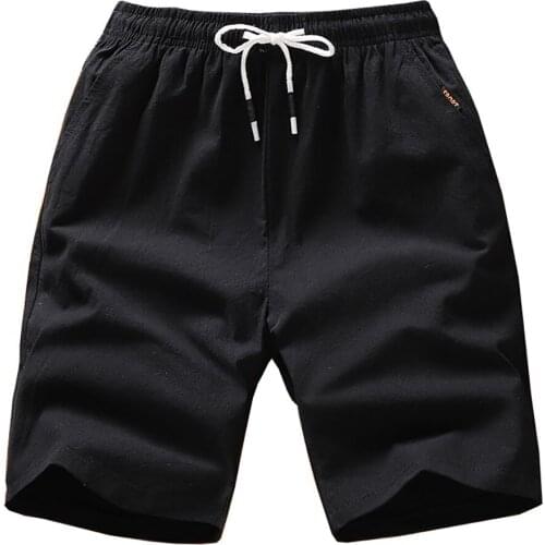 Summer Sports Shorts Mens Solid Color Linen Shorts Summer Loose Breathable Casual Shorts Beach Shorts Plus Size