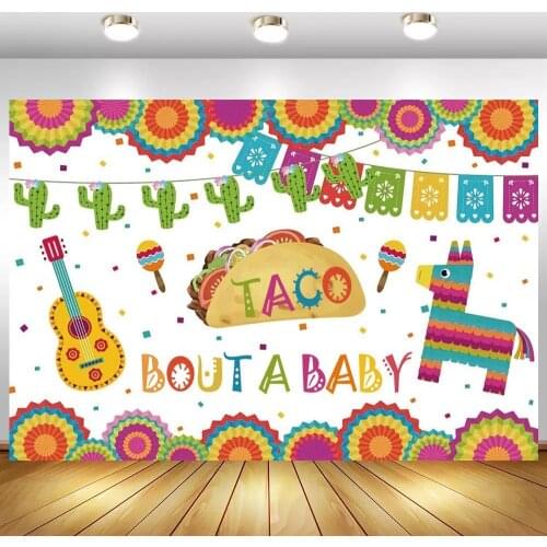 Mexican Baby Shower Backdrop Taco Bout a Baby Party Photography Background Fiesta Theme Baby Shower Party Backdrops Photobooth