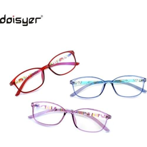 DAISYER Children size clear frame tech protect flexible tr90 blue light blocking gaming kids eye glasses