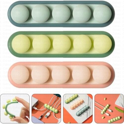 Cable Organizer Silicone USB Cable Wire Winder Desktop Tidy Management Clips Phone Cable Holder For Mouse Headphone Desktop