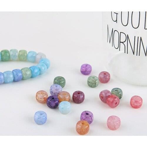 20pcs Imitation tourmaline perforated wheel round crystal loose beads DIY jewelry earrings necklace bracelet beaded material