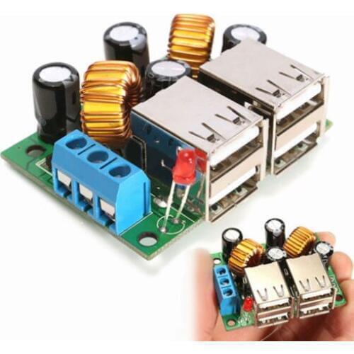 4-USB Port Step-down Power Supply Converter Board Module DC 12V 24V 40V to 5V 5A