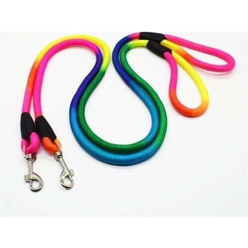 Durable Nylon Dog harness Color 1.5M Pet Dog Leash Walking Training Leash Cats Dogs Leashes Strap Dog Belt Rope rainbow harness