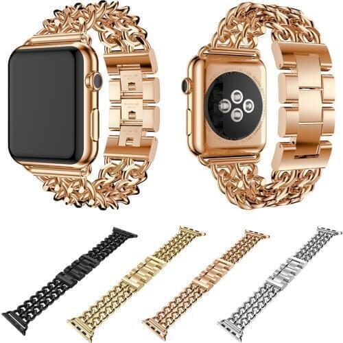 Durable Stainless Steel Link Bracelet for Apple Watch Series 1/2/3 Band 42mm 38mm Belt for iWatch Metal Chain Strap Watch Band