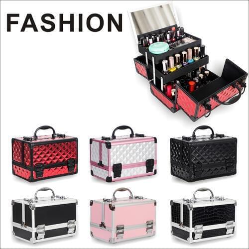 New Brand Makeup Box Artist Professional Beauty Cosmetic Cases Makeup Bag Tattoo Nail Multilayer Toolbox Storage Bag Luxury