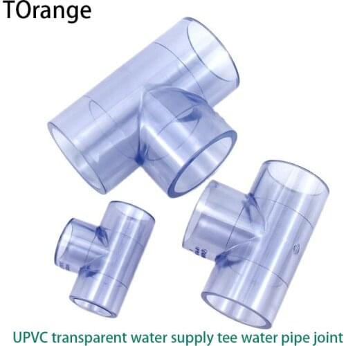 Transparent Tee Connector Aquarium Fish Tank DIY Tools Garden Irrigation UPVC Joint Water Pipe Connectors 1 Pcs