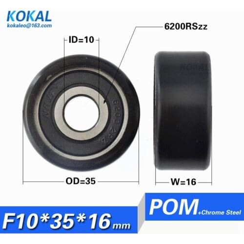 [F1035-16]5PCS Free Shipping 6200RS big bearing wheel roller household DIY freezer sliding wheel pulley 1035K 1035F 10*35*16mm