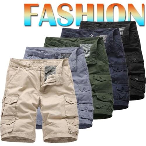 Mens Cargo Shorts 2021 Brand New Army Military Shorts Summer Men Cotton Loose Work Casual Shorts Male Multi Pocket Short Pants