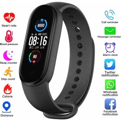 M5 Smart Bracelet IPS Color Touchscreen Heart Rate Monitor Physical Activity Monitor Health USB For Xiaomi IPhone Pedometers